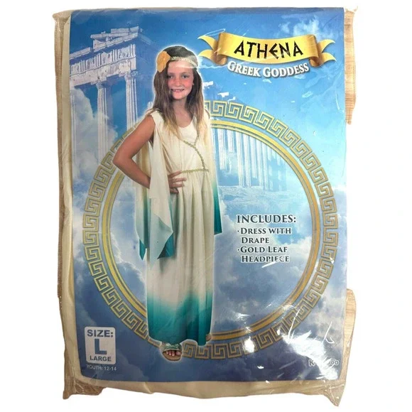 Branded | Costumes | Greek Goddess Dress With Gold Leaf Headpiece Athena  For Girls Size L 2y14y | Poshmark